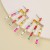 occidental style creative geometry big color crystal earrings woman tassel fashion all-Purpose temperament Earr