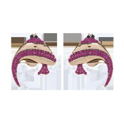 samll dolphin ear stud woman temperament fashion diamond lovely animal earring..