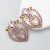 occidental style retro trend exaggerating earrings woman Double layer love Alloy embed glass diamond Pearl tempe