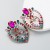 occidental style retro trend exaggerating earrings woman Double layer love Alloy embed glass diamond Pearl tempe