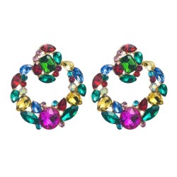 occidental style temperament exaggerating earrings woman fashion embed glass d..