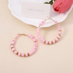  Bohemian style color Round beads ear stud   fashion color big circle circle a..