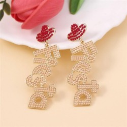  embed beads color Word earring   creative personality Word splice Earring