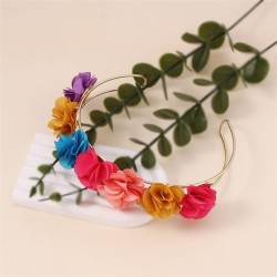 Korean style samll color imitate flowers Double rowU Collar    personality sup..
