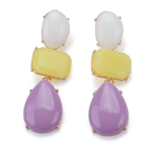  exaggerating occidental style long style geometry splice resin earrings personality temperament earrin