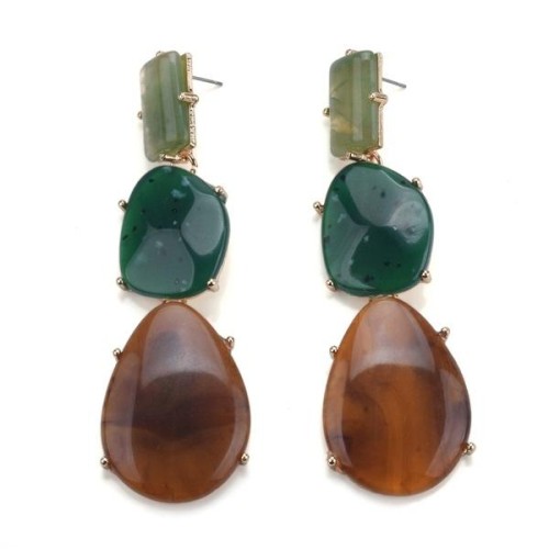 exaggerating occidental style creative long style geometry splice resin earrings personality temperamen