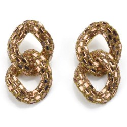 occidental style exaggerating fashion chain diamond Alloy earrings temperament..