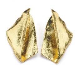 occidental style exaggerating Irregular square Metal earringsVintage medium te..