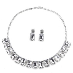exaggerating occidental style diamond crystal square necklace fashion personal..