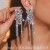 occidental style fashion Earring fully-jewelled long tassel crystal earrings w