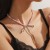 spring summer all-Purposechocker Metal bow clavicle chain black turquoise beads necklace