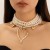occidental style wind exaggerating retro big love necklace woman personality beads Peach heart imitate Pe