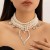 occidental style wind exaggerating retro big love necklace woman personality beads Peach heart imitate Pe