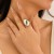 occidental styleins wind Metal ring woman  surface textured drop opening set