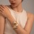 occidental style Metal textured Irregular opening bangle woman punk surfaceracelet