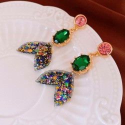 samll color diamond beauty silver earrings personality temperament high Earrin..