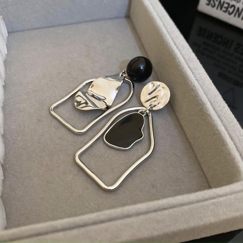 retro Metal asymmetry Irregular silver earrings personality samll temperament high ge