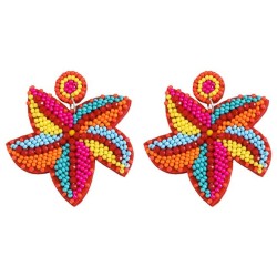  summer small freshearings  three-dimensional blue starfish beads earrings Ear..