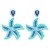  summer small freshearings  three-dimensional blue starfish beads earrings Earring woman