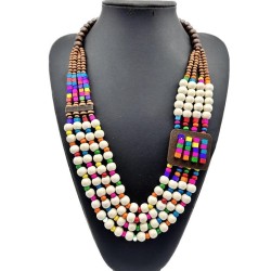 ethnic style multilayer geometry necklace exaggerating sweater chainnecklace
