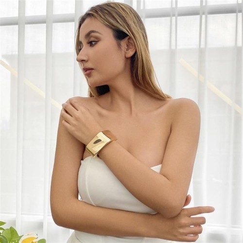 occidental style  exaggerating geometry square surface width banglewristband high circle