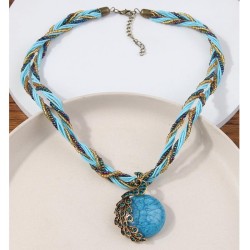 fashion noble wind peacock beads multilayer temperament lady necklace