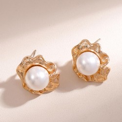 fine  fashion sweetOL flowers Pearl personality woman ear stud