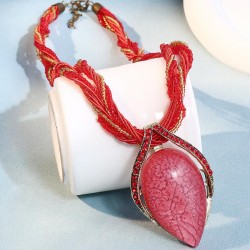 1 fashion Bohemia ethnic style leaf temperament lady necklace
