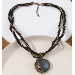 fashion noble wind peacock beads multilayer temperament lady necklace