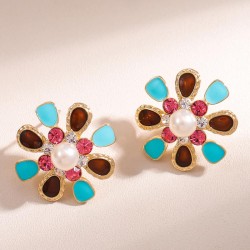 fine  fashion sweetOL flash diamond flowers personality woman ear stud