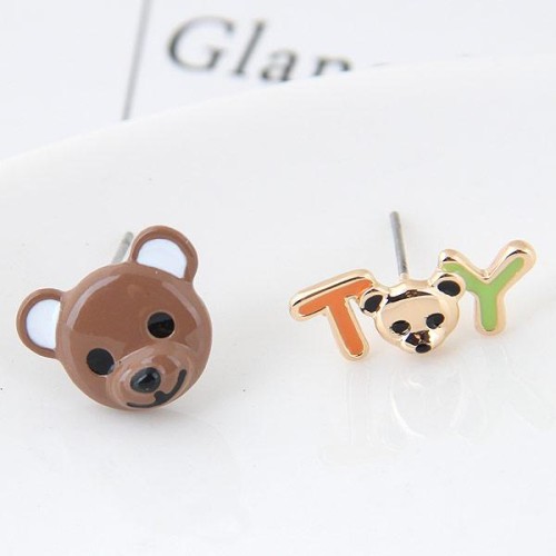 fine  Korean style fashion  sweetOL lovely samll  Word asymmetry personality ear stud