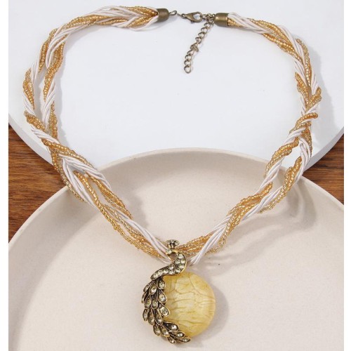 fashion noble wind peacock beads multilayer temperament lady necklace