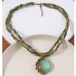 fashion noble wind peacock beads multilayer temperament lady necklace