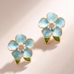 fine  fashion sweetOL leaf flowers personality ear stud