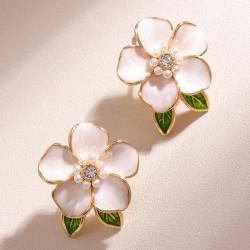fine  fashion sweetOL leaf flowers personality ear stud