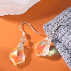 fashion sweetOL leaf crystal personality lady earrings