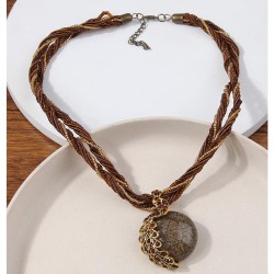 fashion noble wind peacock beads multilayer temperament lady necklace