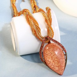 1 fashion Bohemia ethnic style leaf temperament lady necklace