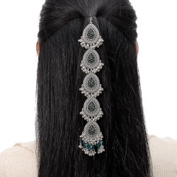 fashion medium noble wind retro shine gem temperament lady head chain