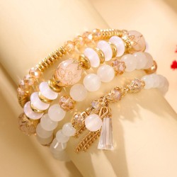 fashion noble wind white glass collocation temperament multilayer woman bracel..