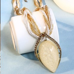 1 fashion Bohemia ethnic style leaf temperament lady necklace