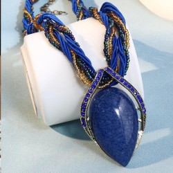 1 fashion Bohemia ethnic style leaf temperament lady necklace