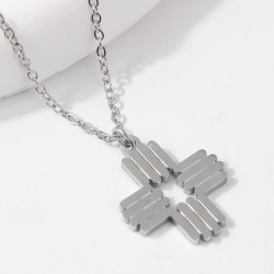 fashion sweetOL concise cross stainless steel personality lady necklace