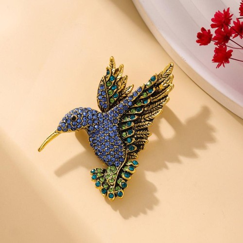 fashion concise blue diamond personality lady brooch