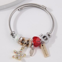 fashion concise all-Purpose flash diamond gold flower elements pendant woman t..