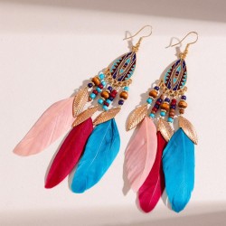 fashion medium noble wind elegant feather personality woman earrings