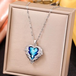 fashion sweetOL concise angel love crystal personality lady necklace