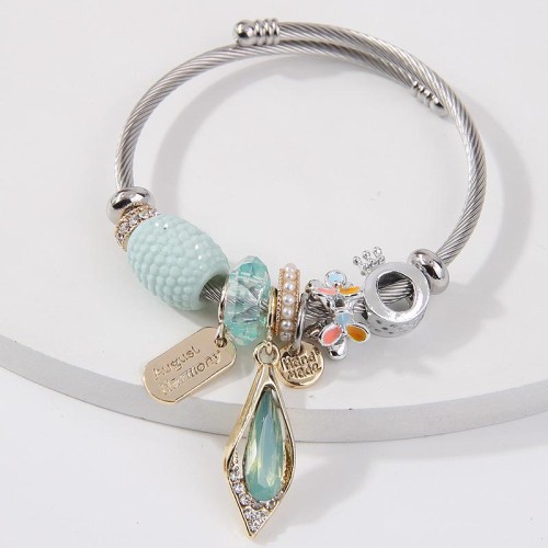 fashion concise all-Purpose shine gem more elements pendant woman temperament bangle