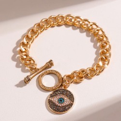 fashion flash diamond eyes pendant concise chain personality woman bracelet