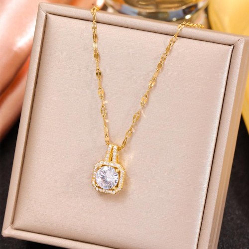 fashion concise sweetOL concise square personality lady necklace